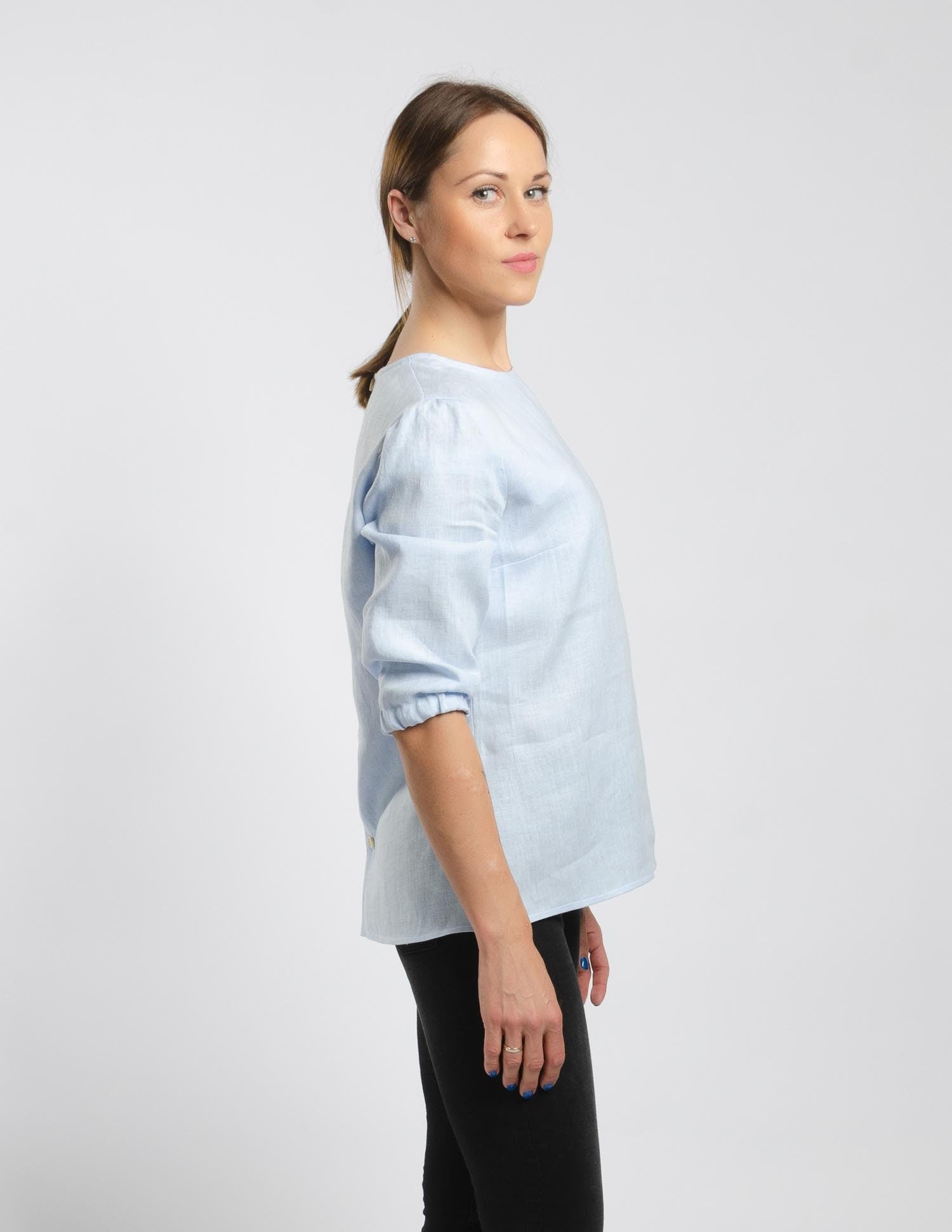 EMILY Linen blouse | Light blue