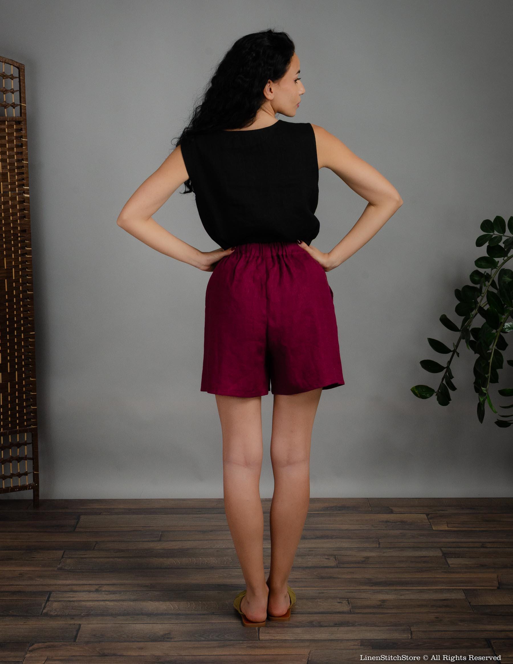 TAMARA Linen shorts | Marsala