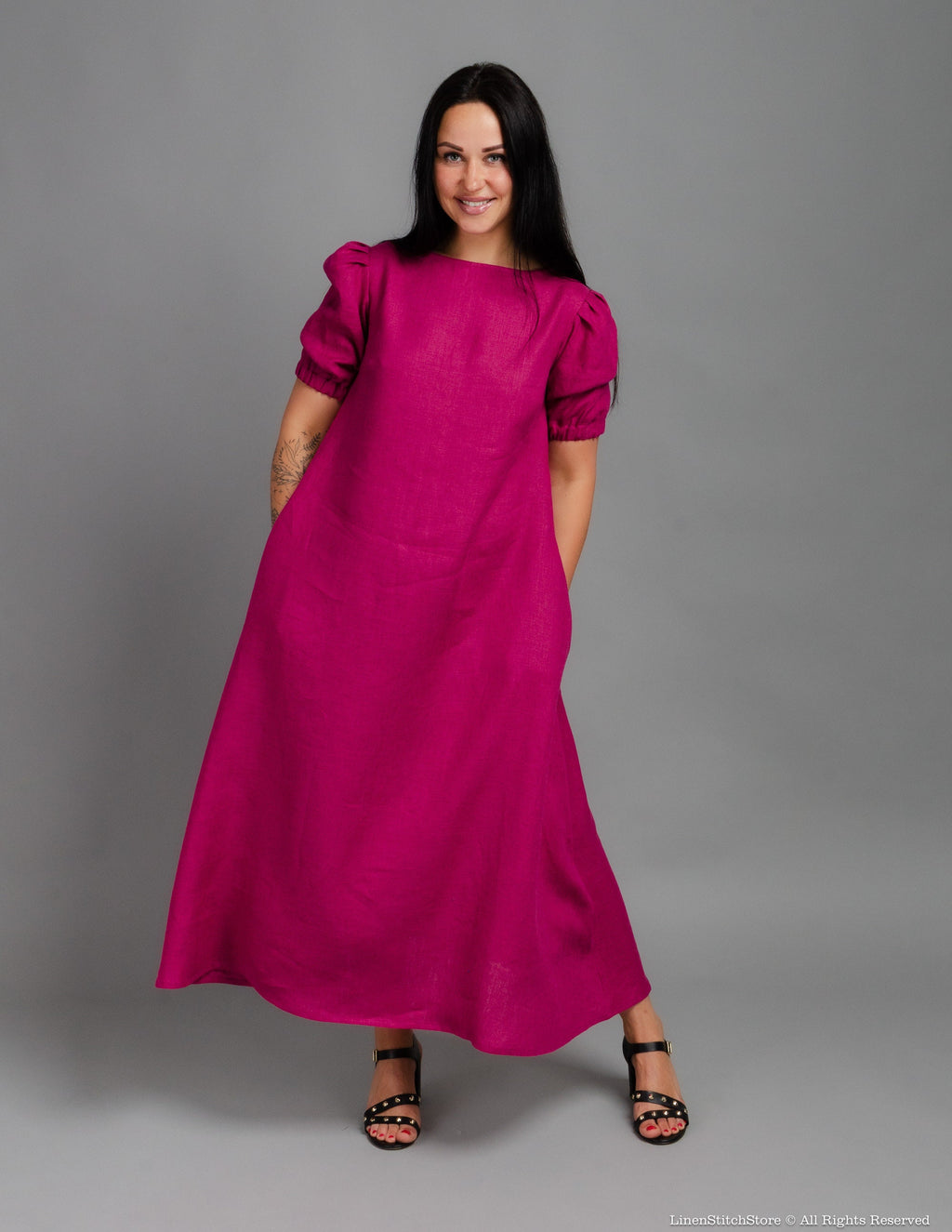 LOVE long linen dress | Rose