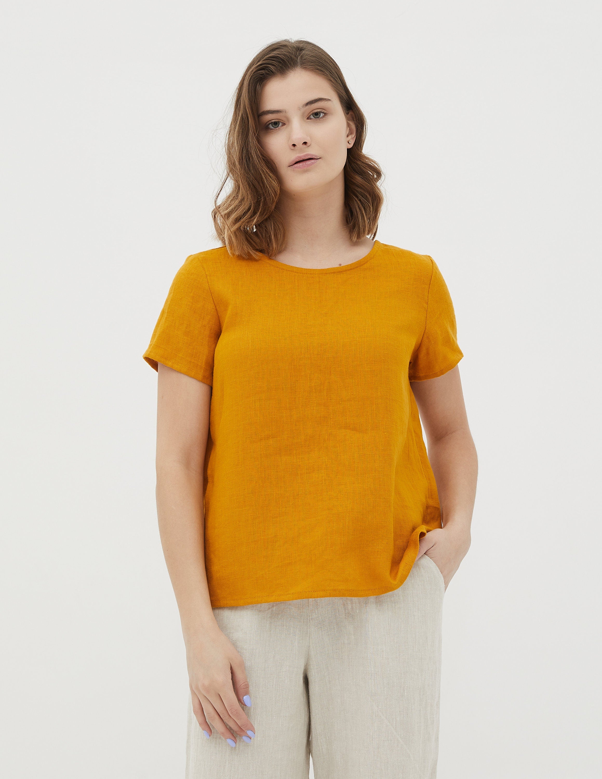 MYA Linen blouse | Mustard