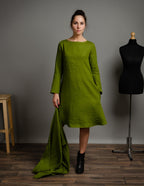 VERONICA Linen dress | Olive