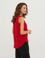 HELGA Linen top | Bright red