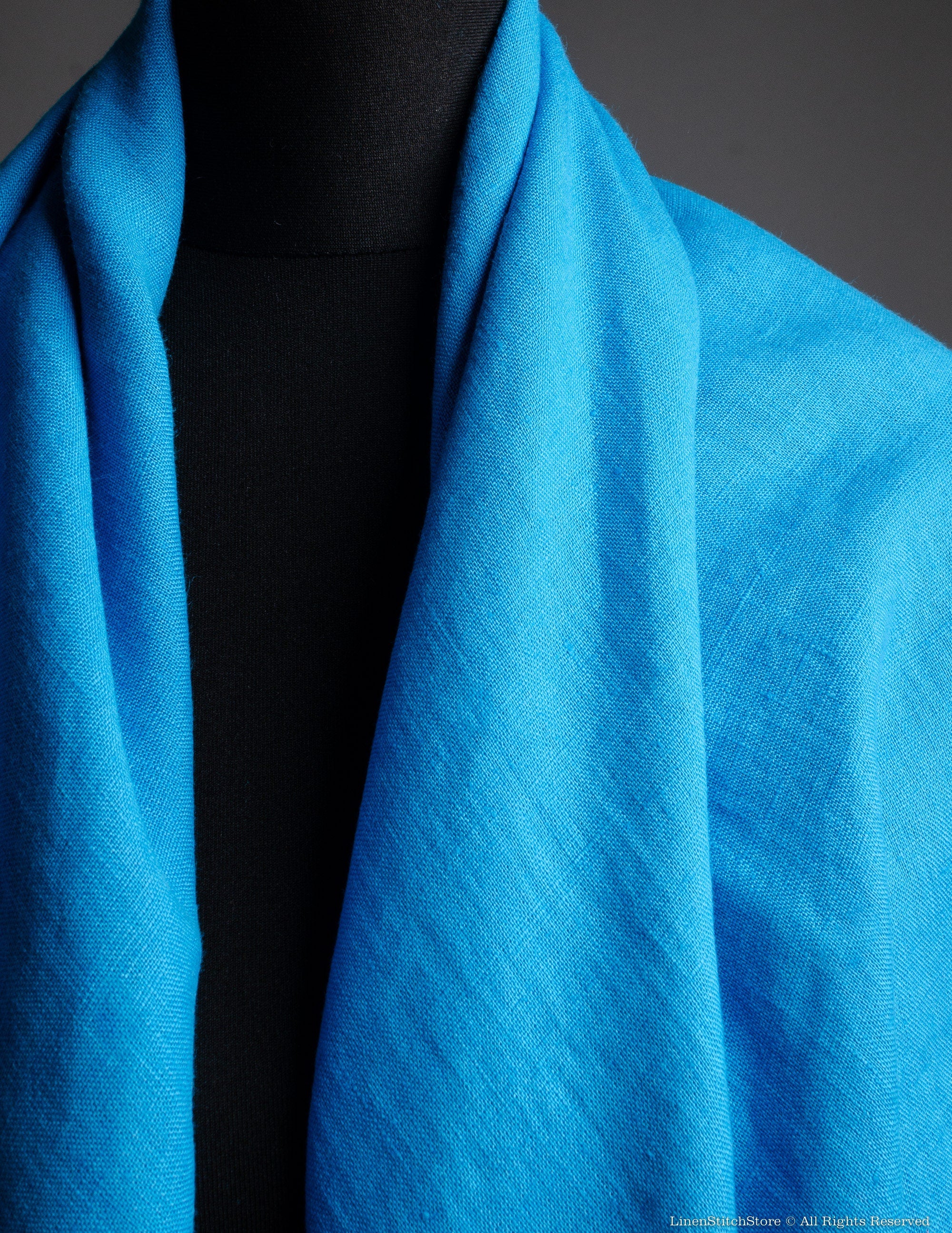 Linen shawl | Caribbean blue