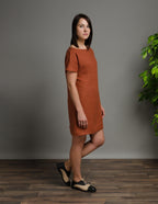 SANDRA Linen dress | Hazelnut brown
