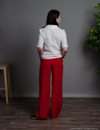 LESLIE Linen pants | Bright red