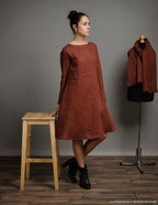VERONICA Linen dress | Hazelnut brown