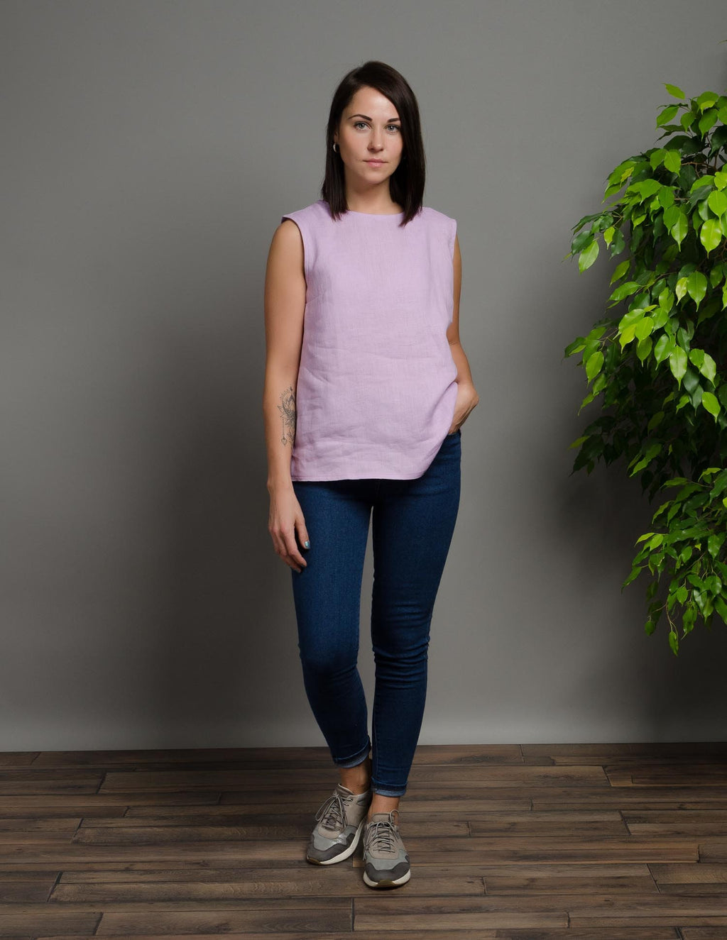 MONIKA Linen top | Light purple