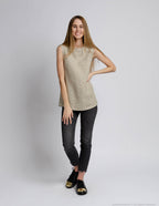 MONIKA Linen top | Natural dots