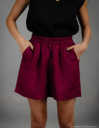TAMARA Linen shorts | Marsala