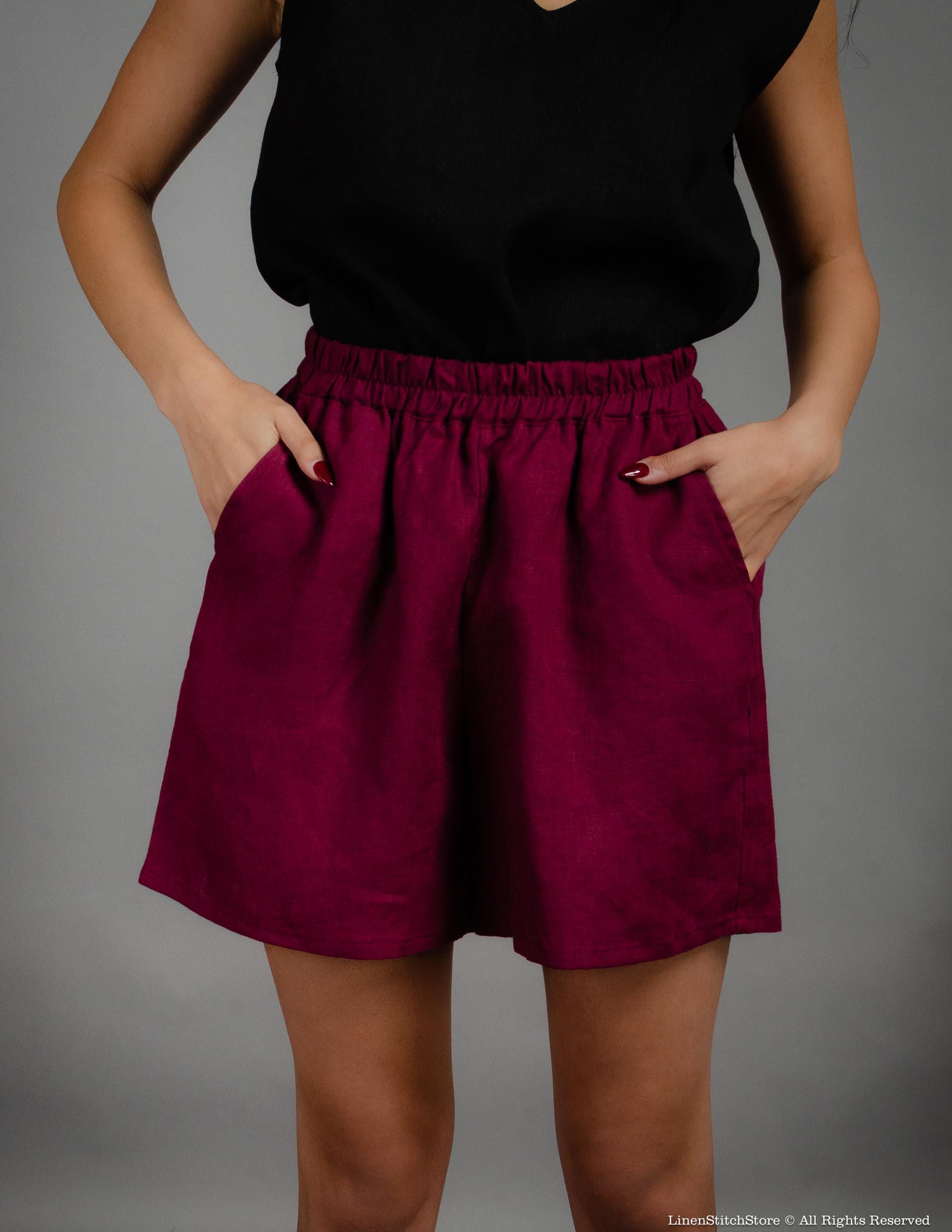 TAMARA Linen shorts | Marsala