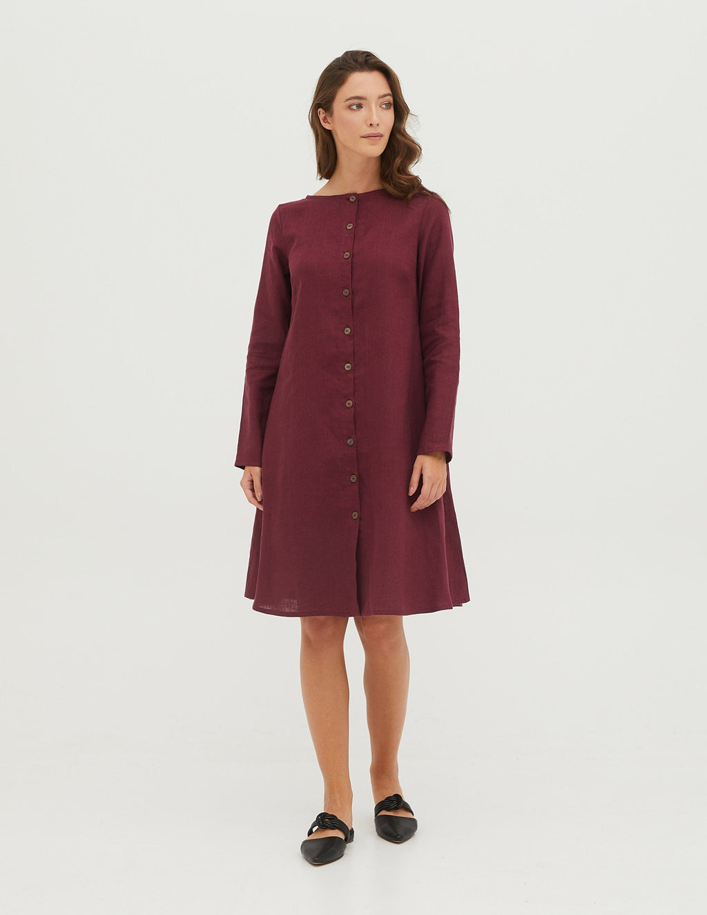 DOMINIKA Linen dress | Marsala