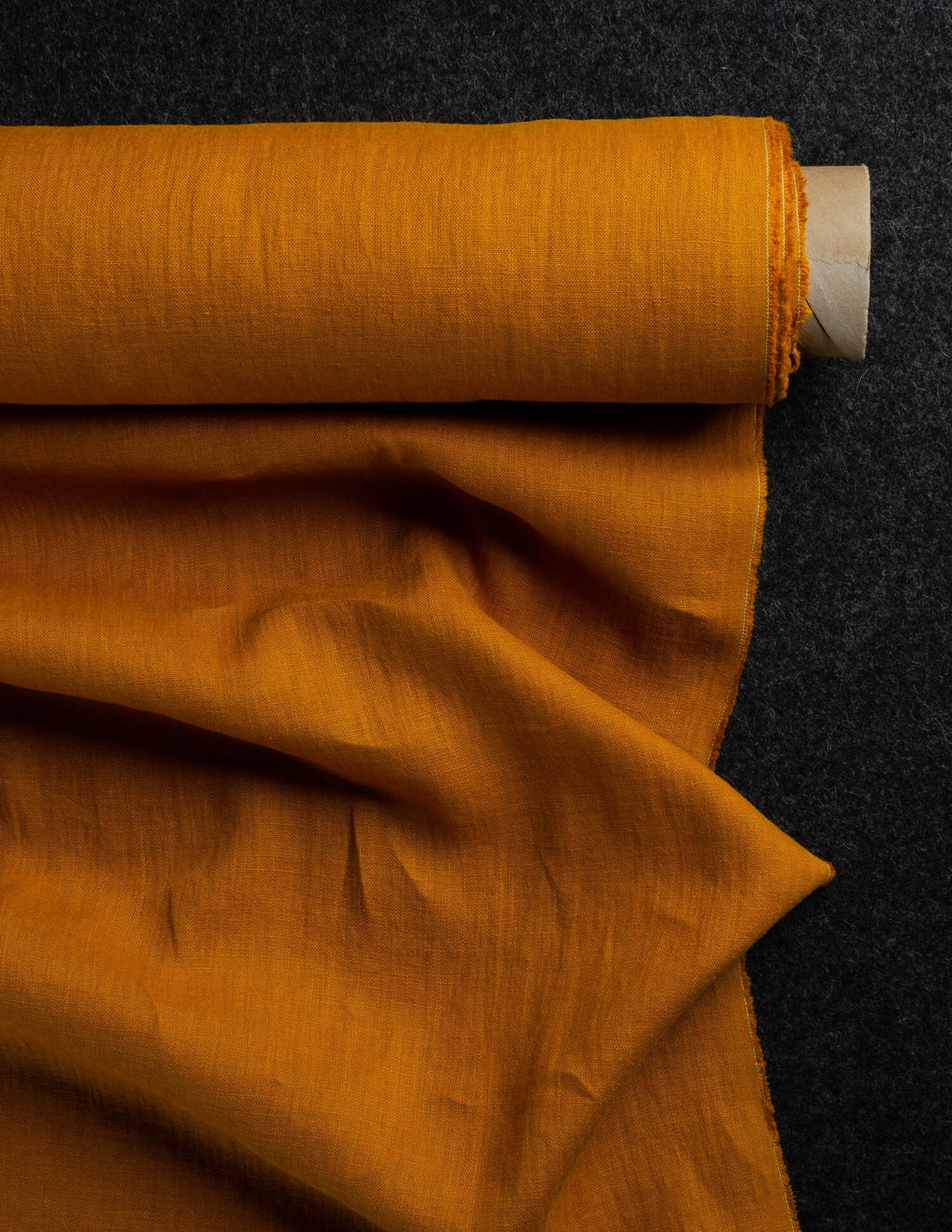 Mustard colour medium weight linen fabric supply