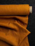Mustard colour medium weight linen fabric supply