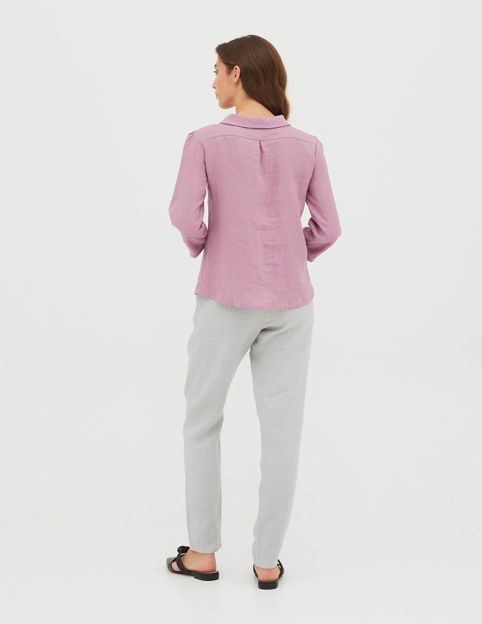 AMBER Linen blouse | Light purple