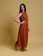 REBECA Linen dress | Hazelnut brown
