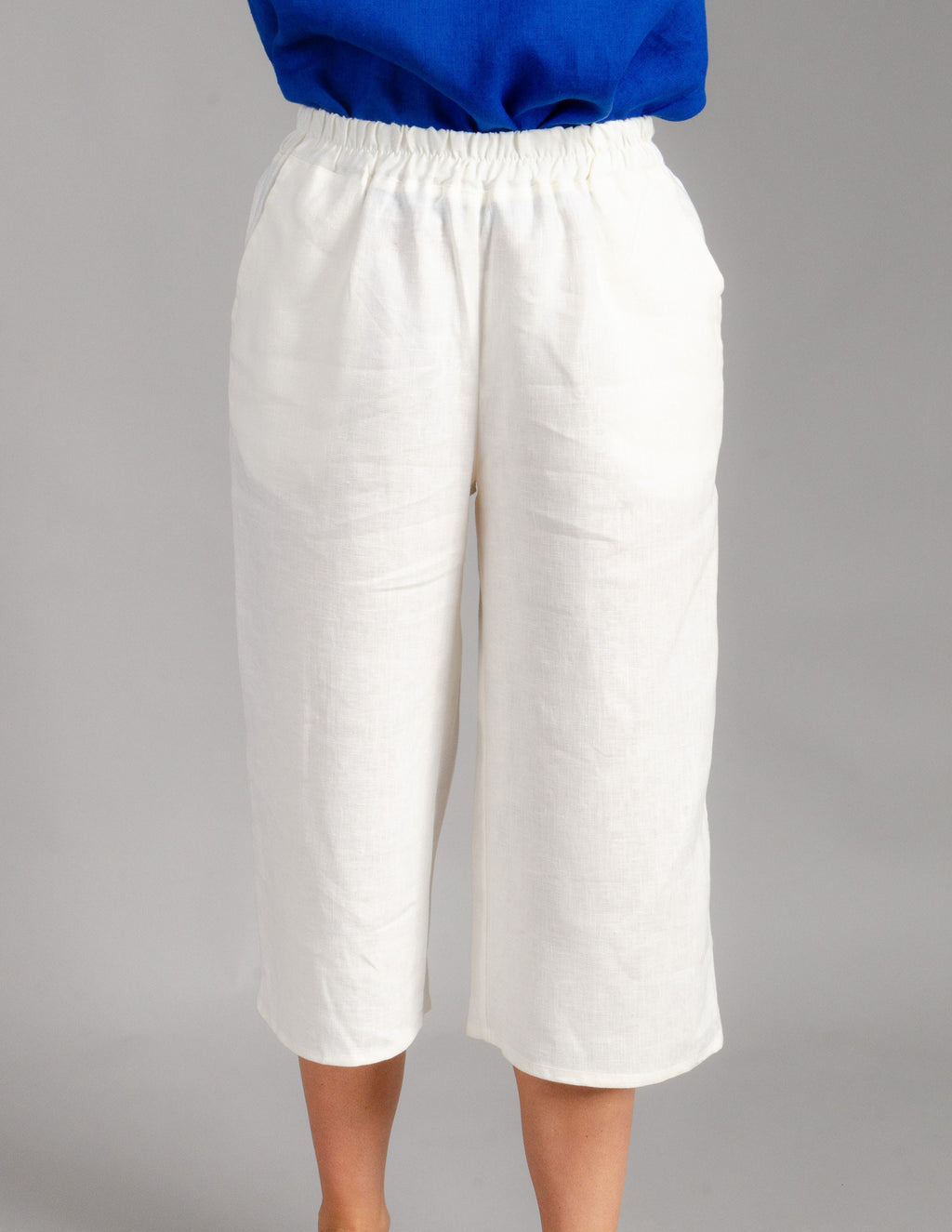 MELANIE Linen capris | Ivory
