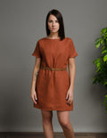 SANDRA Linen dress | Hazelnut brown