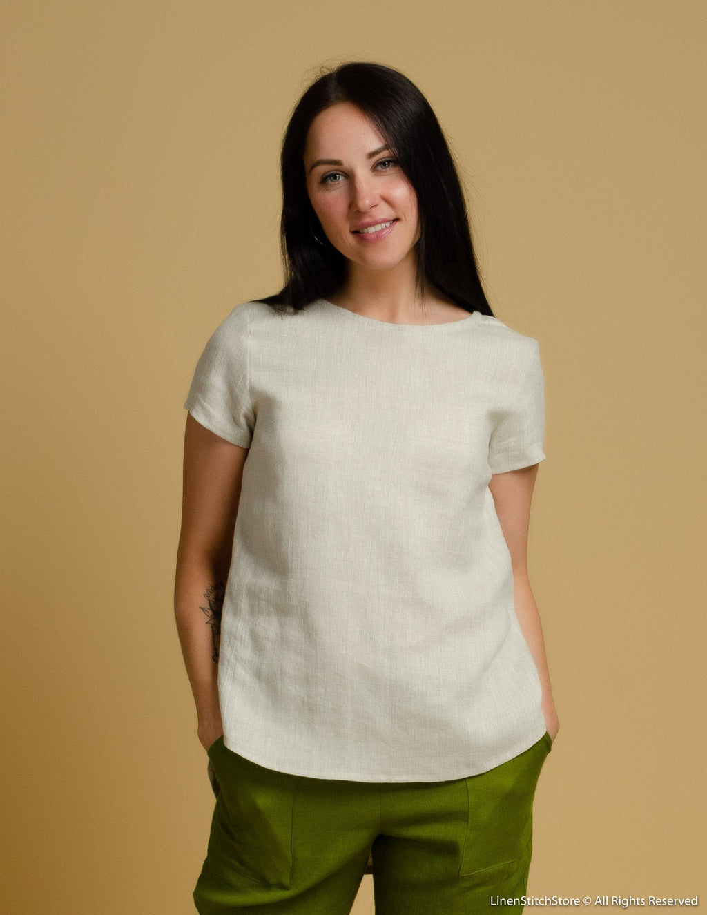 DEBORAH Linen top | Natural