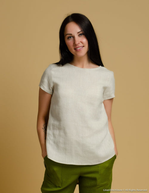 DEBORAH Linen top | Natural