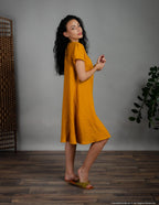 MEGHAN Linen dress | Mustard