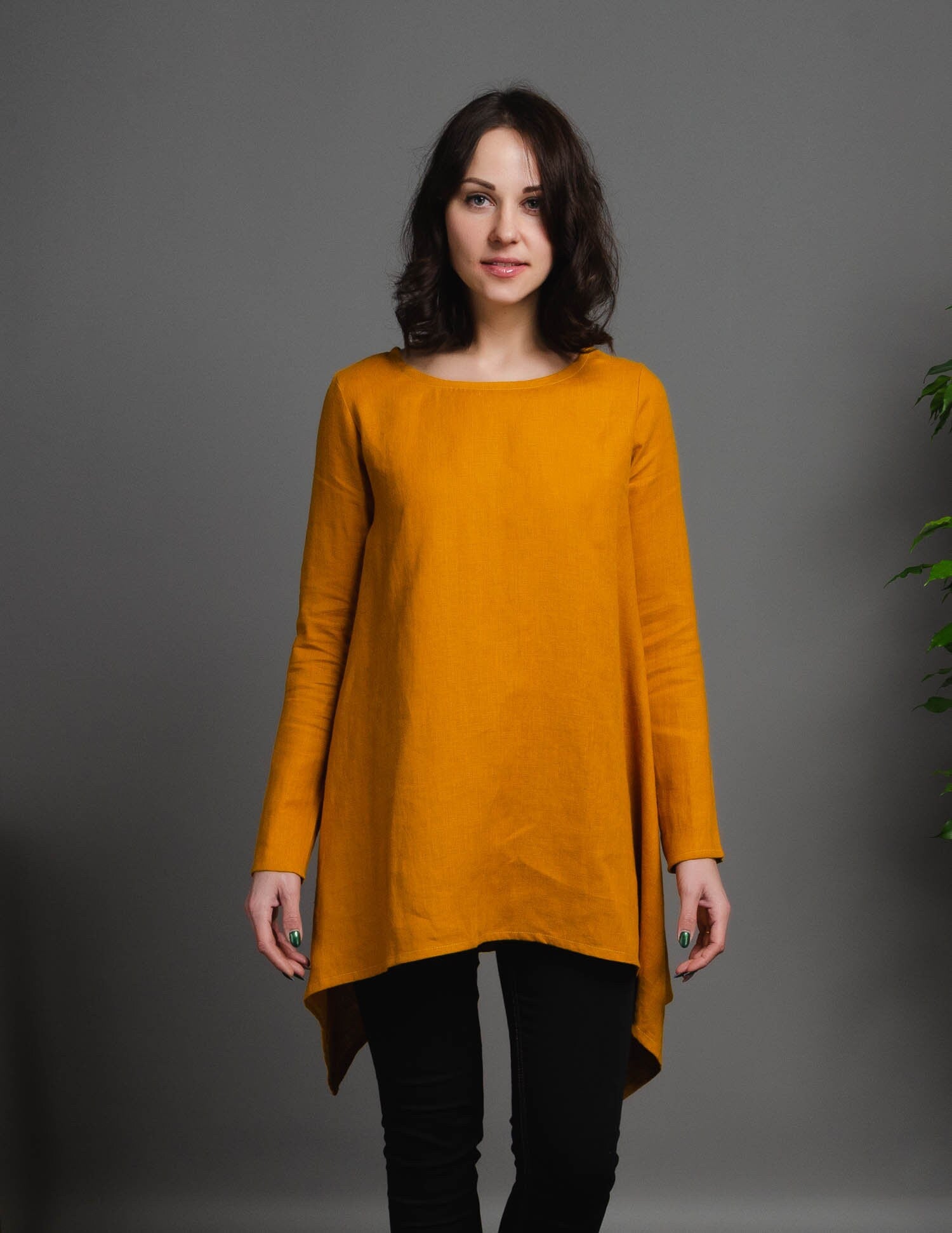 AURORA Linen tunic | Mustard