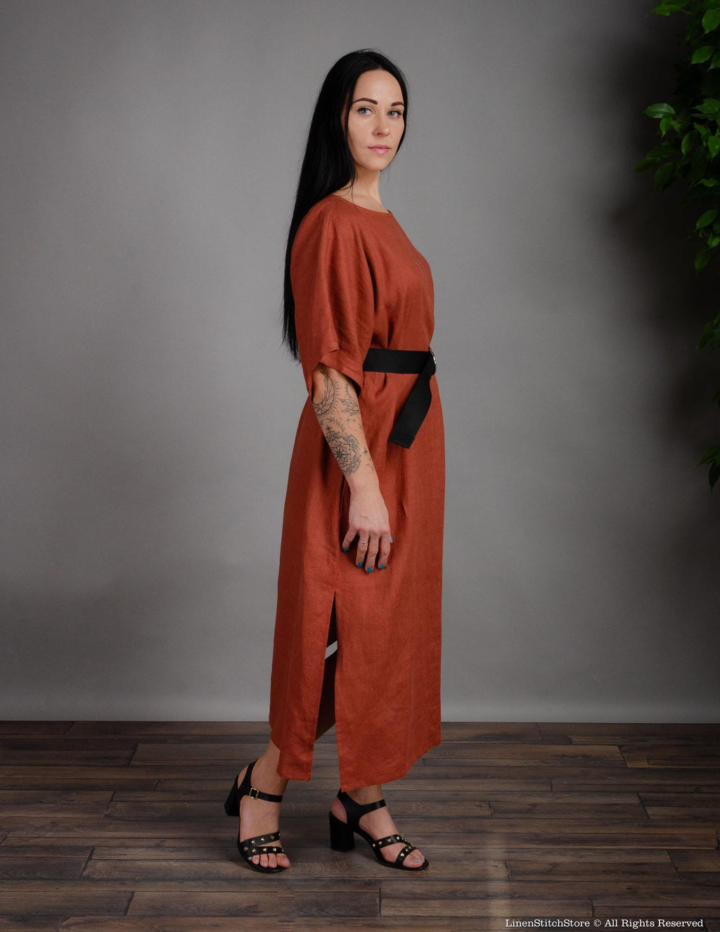 DAGMAR Linen dress | Hazelnut brown