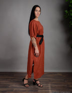 DAGMAR Linen dress | Hazelnut brown