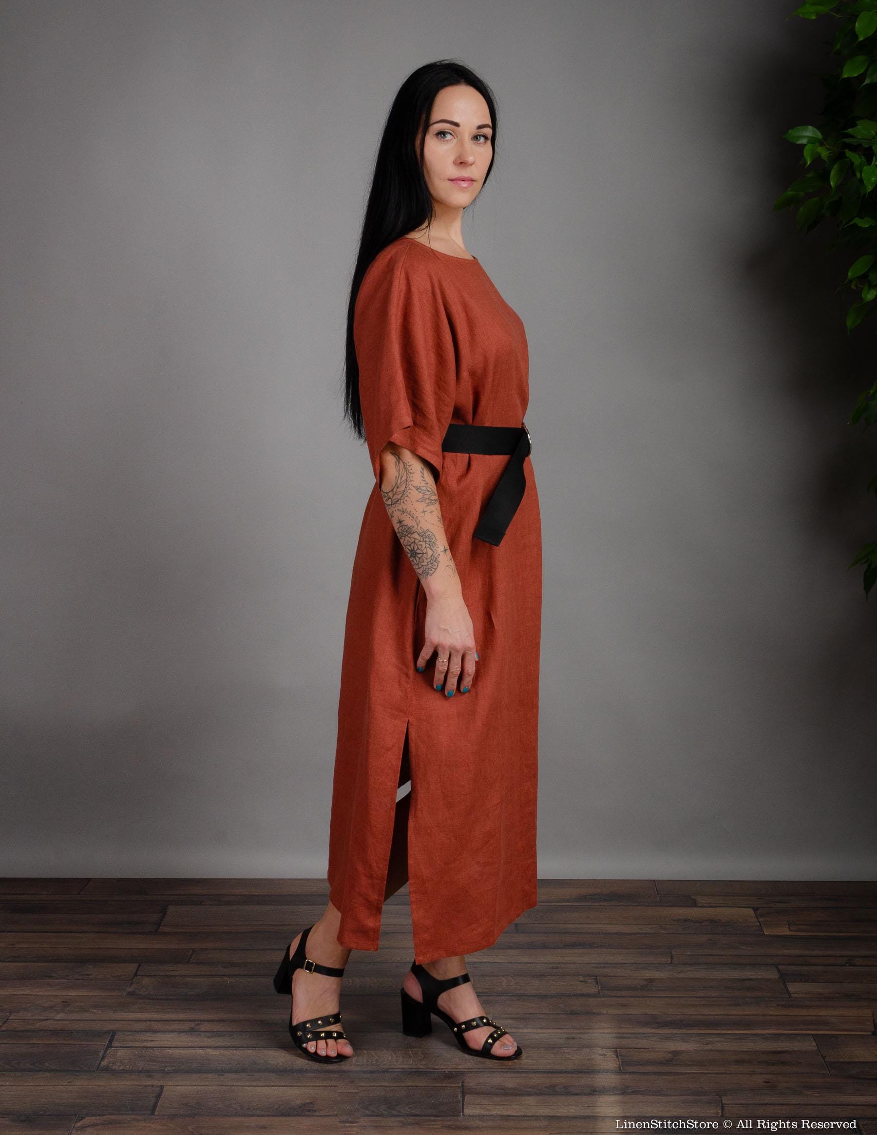 DAGMAR Linen dress | Hazelnut brown