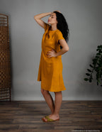 MEGHAN Linen dress | Mustard
