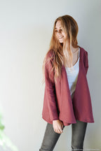 DENICE Wrap linen jacket | Marsala