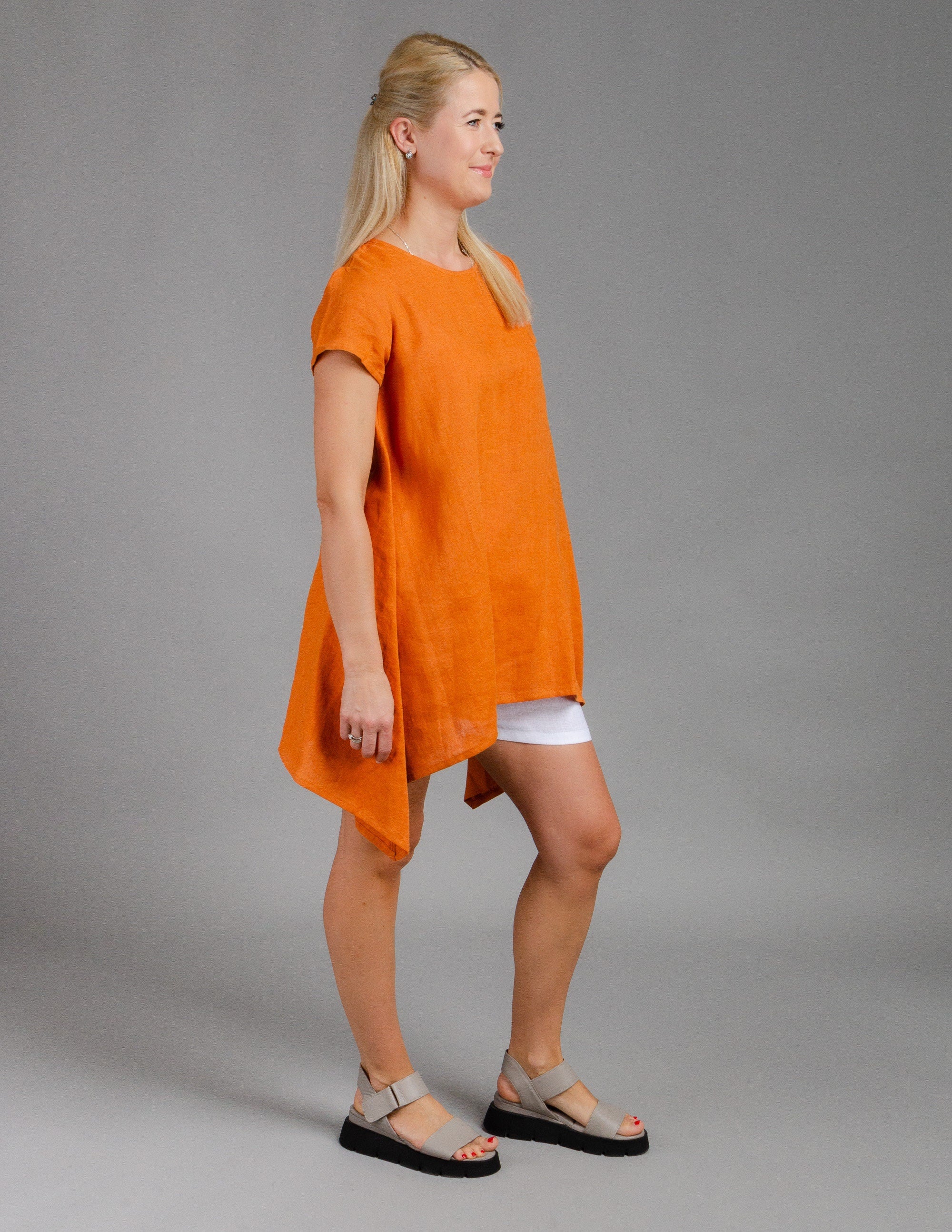 LINDA Linen tunic | Terracotta Linen Stitch Store LINDA Linen tunic | Terracotta Linen Stitch Store