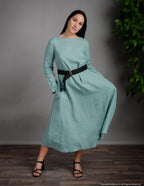 SARAH linen dress | Electric blue