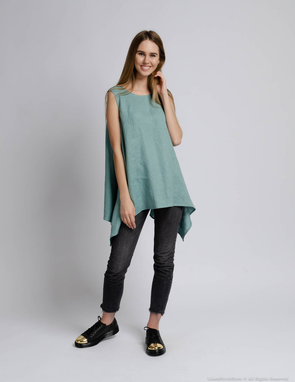 LAURA Linen tunic | Electric blue