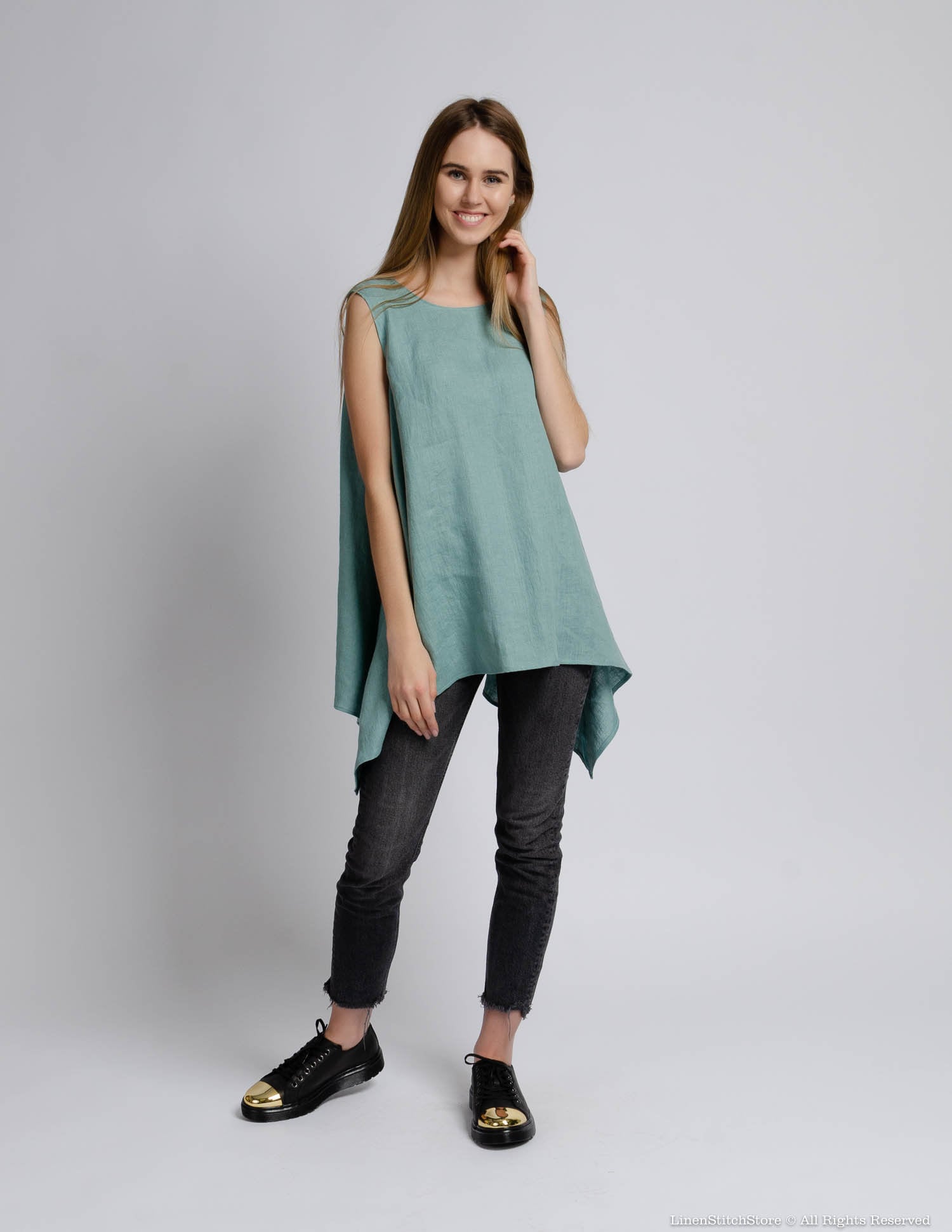 LAURA Linen tunic | Electric blue