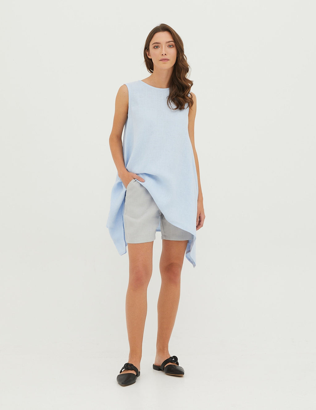 LAURA Linen tunic | Light blue