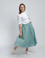 AMANDA lLinen skirt | Electric blue