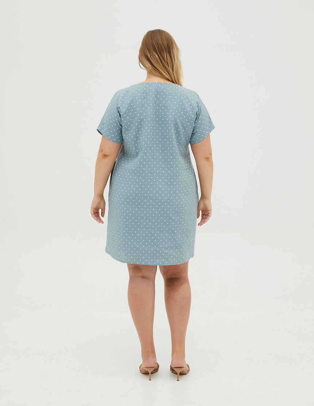 SANDRA Linen dress | Electric dots