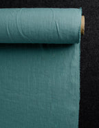 Electric blue medium weight linen fabric supply