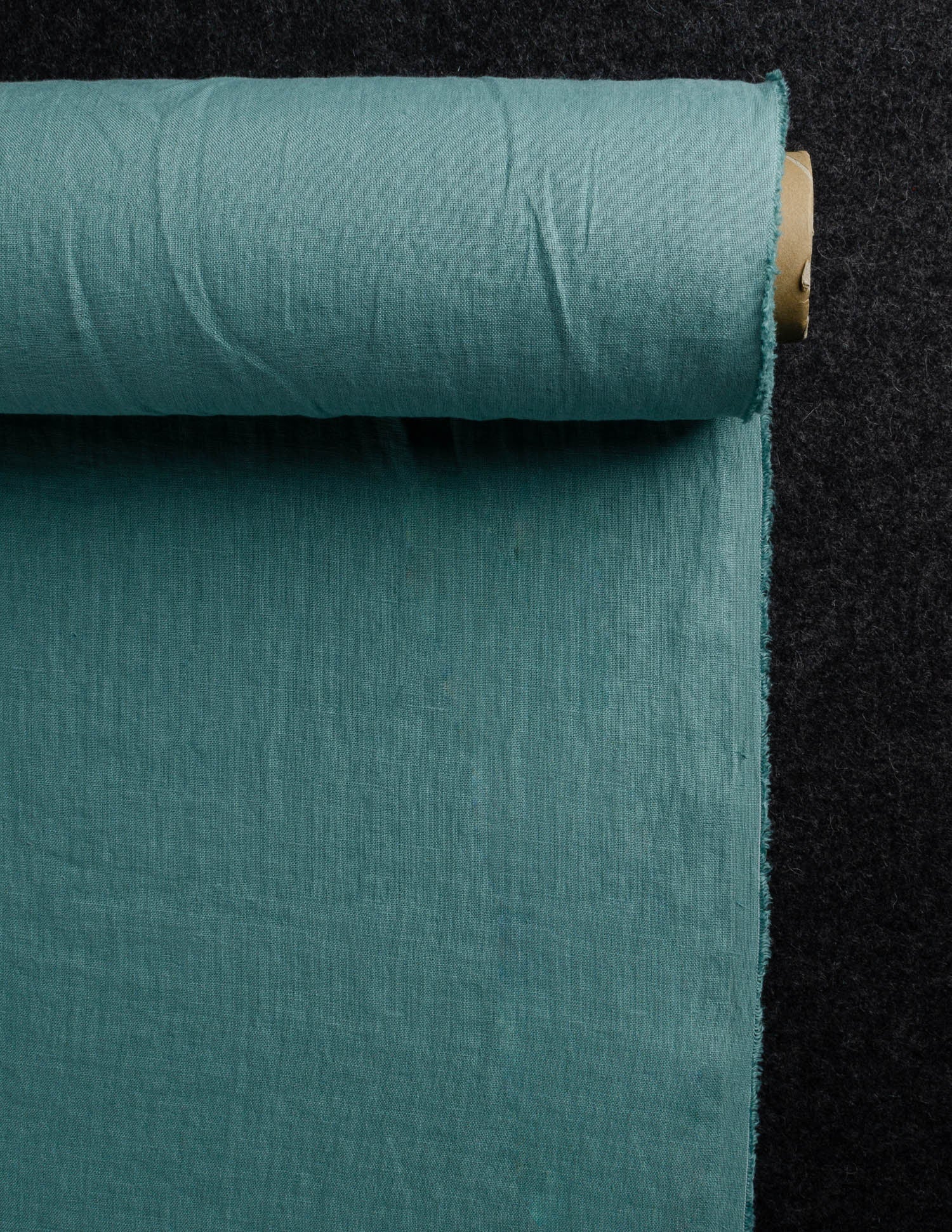 Electric blue medium weight linen fabric supply