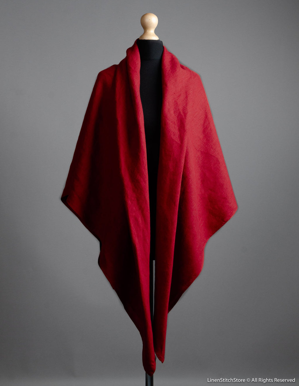 Linen shawl | Bright red