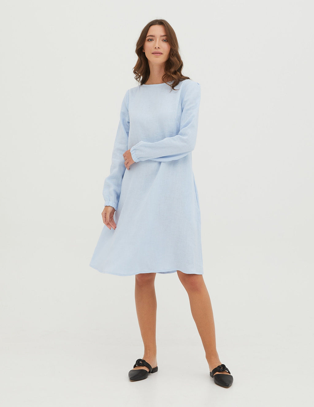 SIMONA Linen dress | Light blue