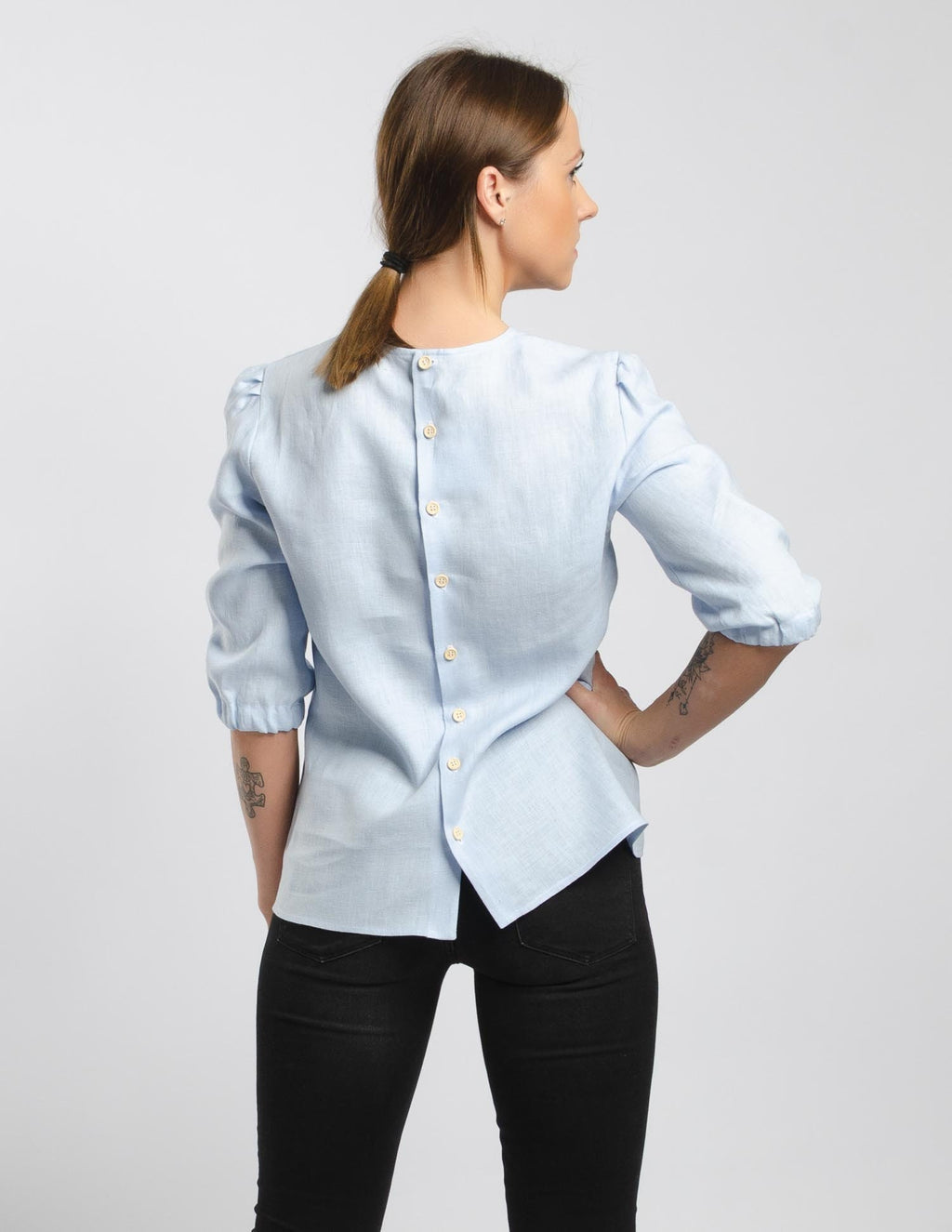 EMILY Linen blouse | Light blue
