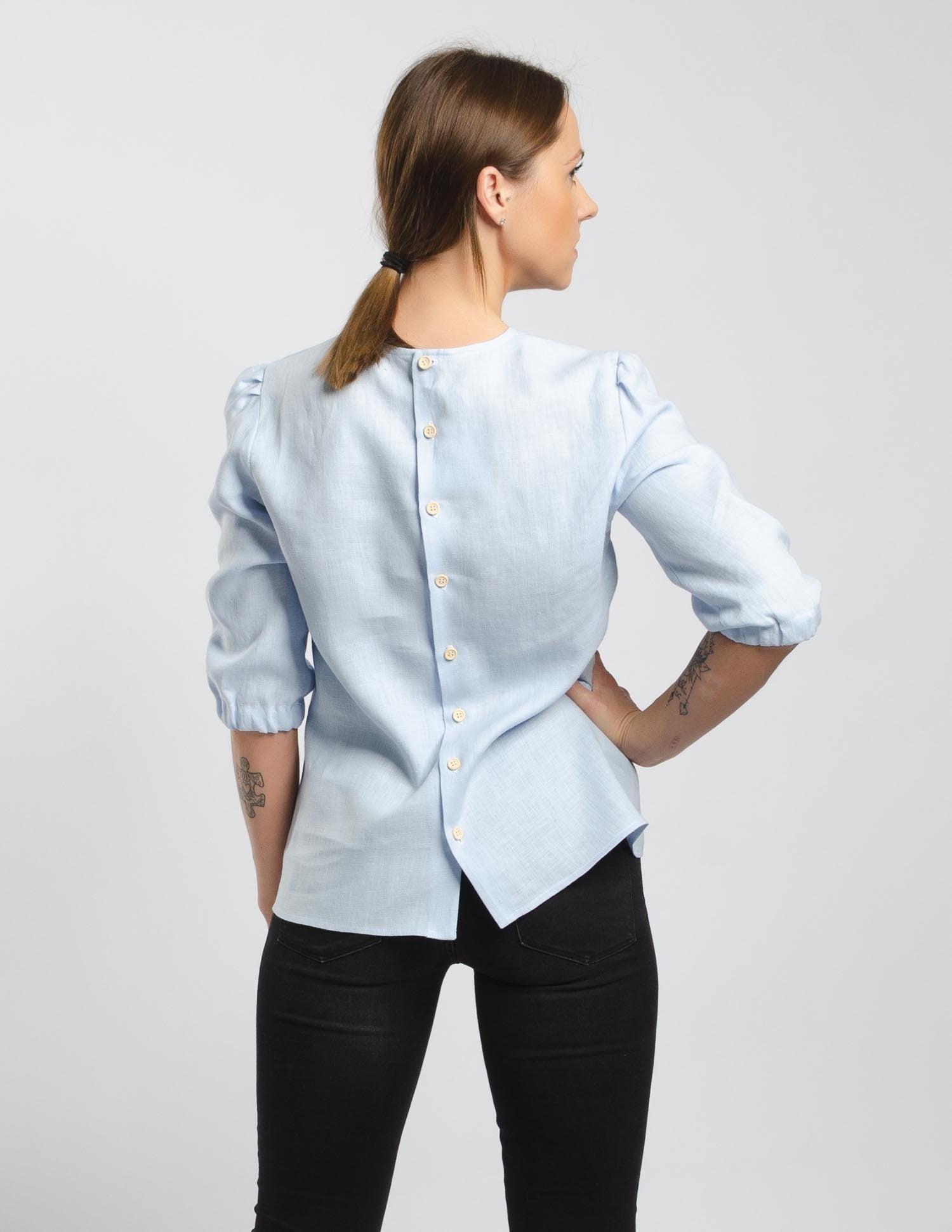 EMILY Linen blouse | Light blue