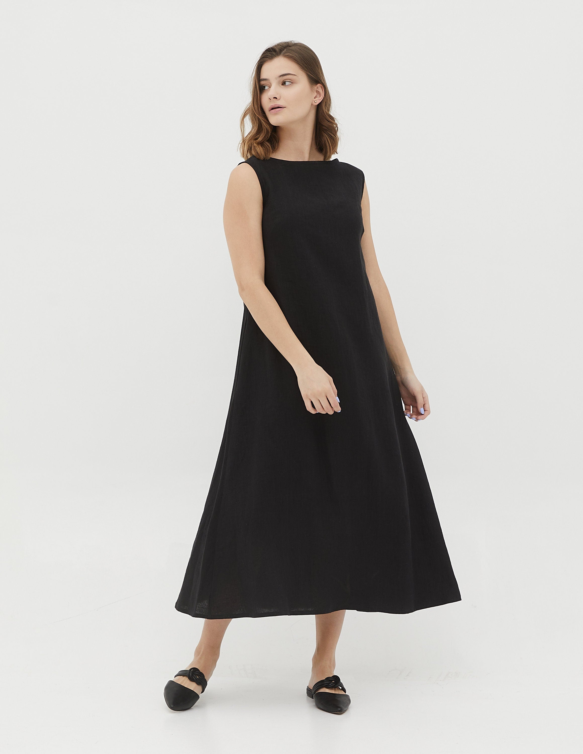 REBECA Linen dress | Black