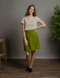 LILIA Linen skirt | Olive green