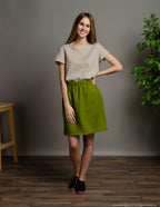 LILIA Linen skirt | Olive green