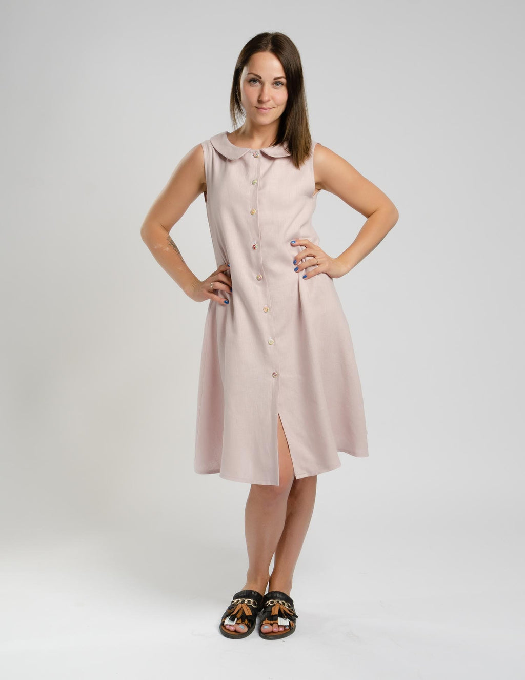 ANABEL Linen dress | Dusty pink