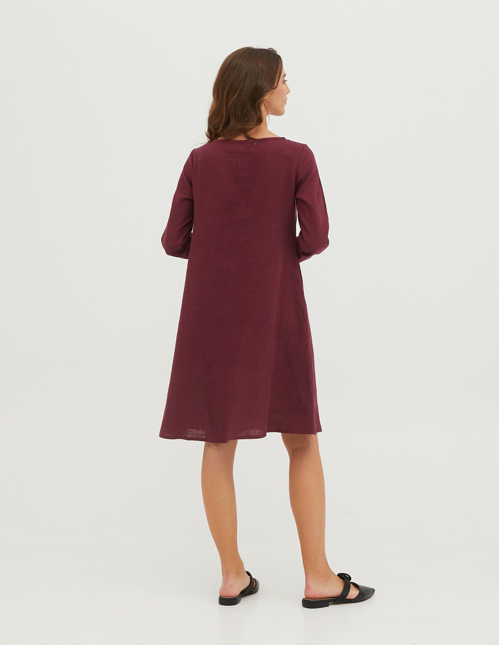 DOMINIKA Linen dress | Marsala