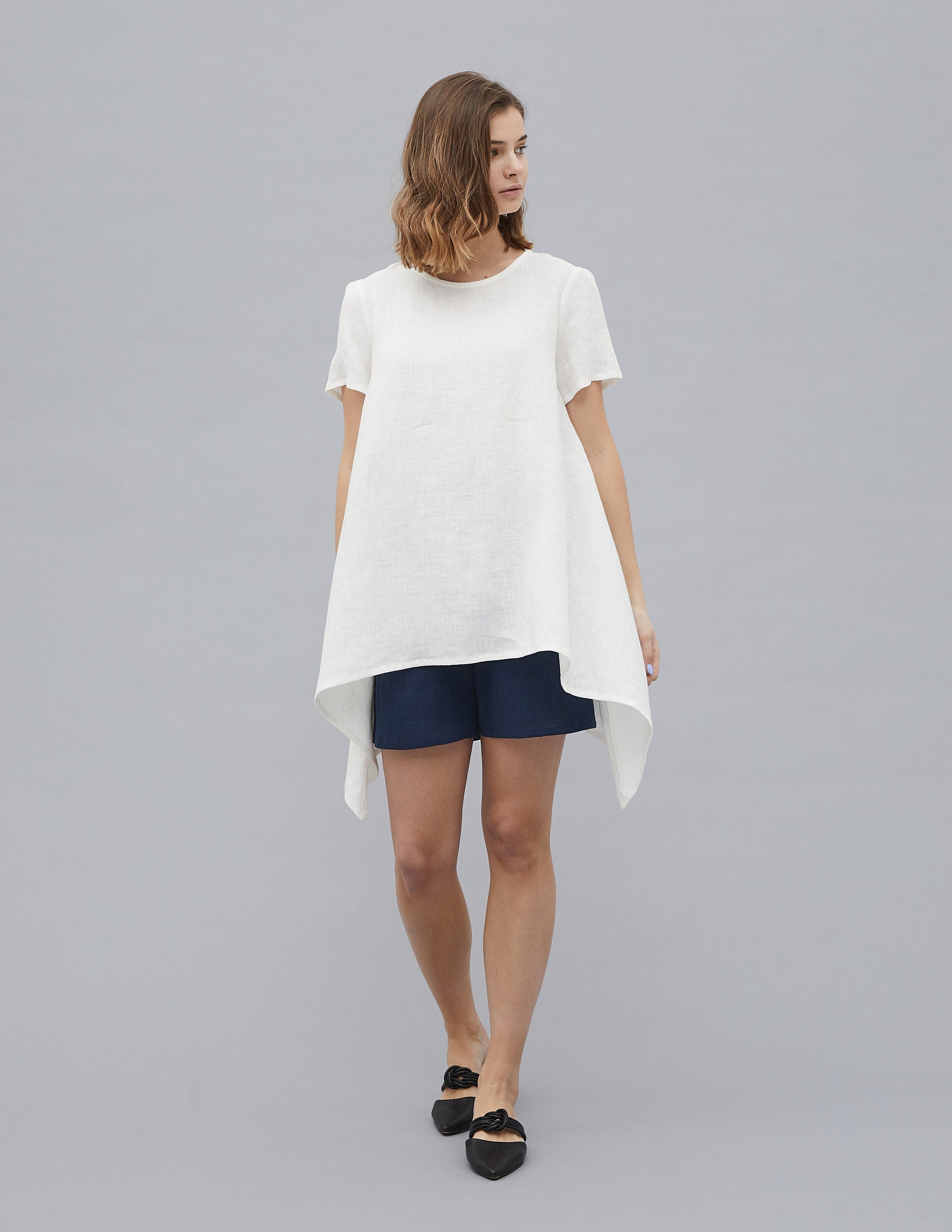 LINDA Linen tunic | Ivory white