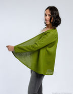 DENICE Wrap linen jacket | Marsala